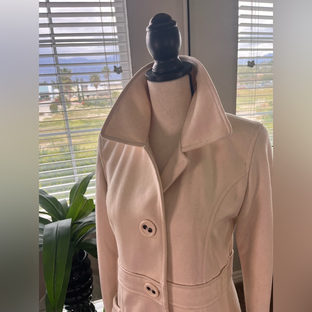 Tulle for Nordstrom Pea Coat Ivory/Cream/White S Medium - Picture 3 of 12